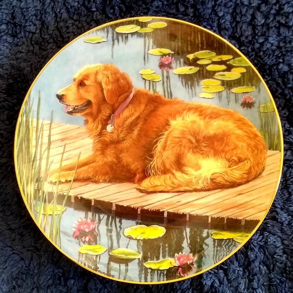 "Dockside Retriever" from Danbury Mint's plate collection of Golden Retrievers